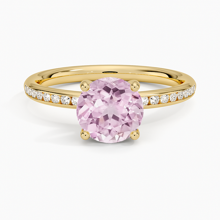 Lab Grown Sapphire Tabitha Channel Set Diamond Ring in 18K Yellow Gold