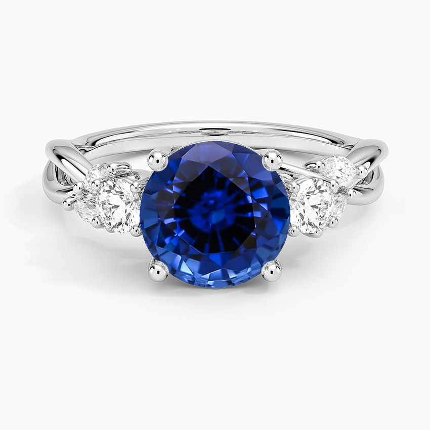 Lab Grown Sapphire Willow Three Stone Diamond Ring (1/3 ct. tw.) in 18K White Gold
