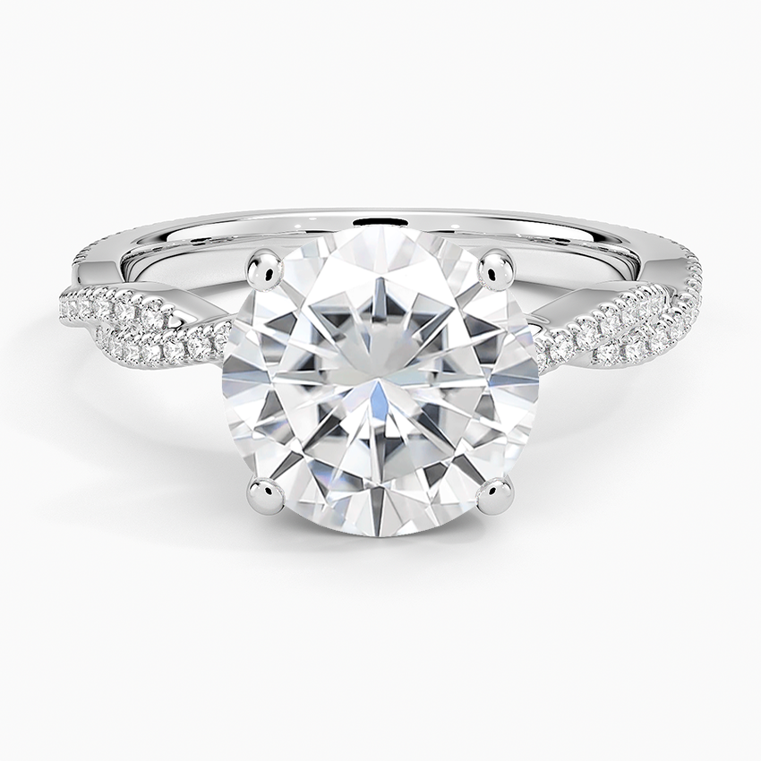 Moissanite Petite Luxe Twisted Vine Diamond Ring (1/4 ct. tw.) in 18K White Gold