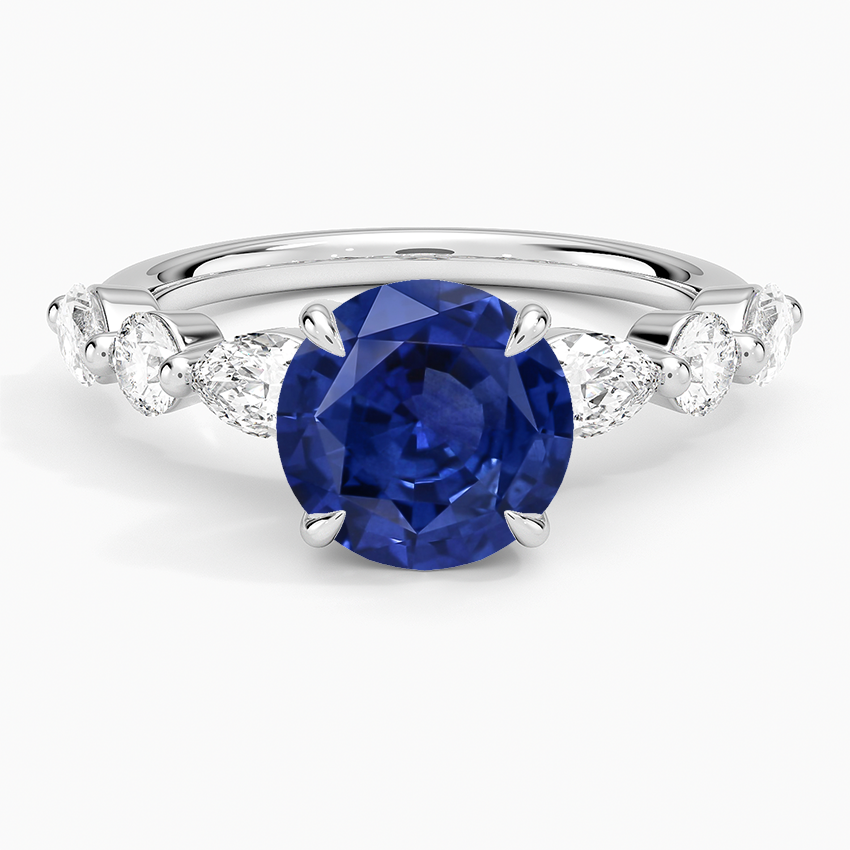 Sapphire Grand Versailles Diamond Ring in 14K White Gold