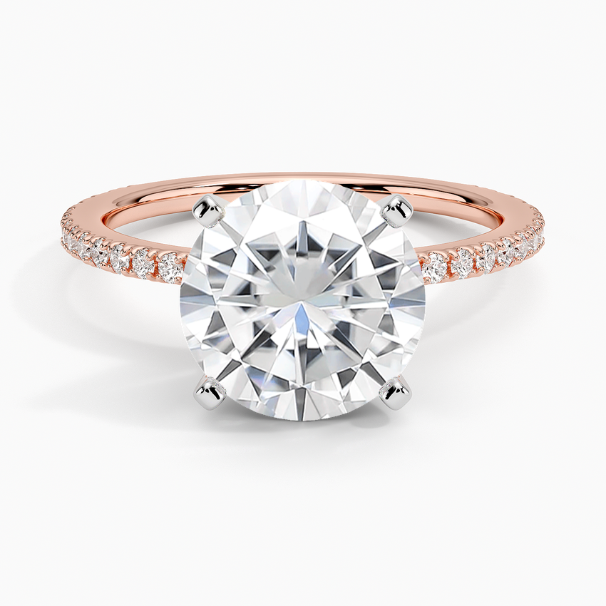 Moissanite Ballad Three-Quarter Coverage Diamond Ring (1/4 ct. tw.) in 14K Rose Gold