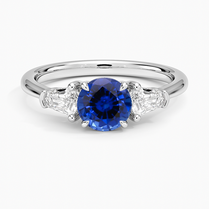 Sapphire Shield Cut Three Stone Diamond Ring (1/4 ct. tw.) in 18K White Gold