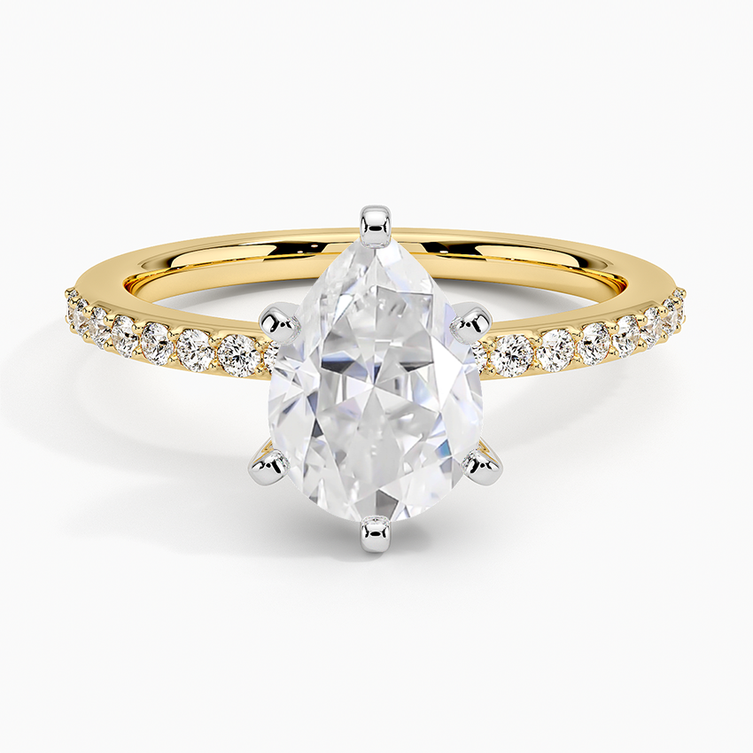 Moissanite Six Prong Petite Shared Prong Diamond Ring (1/5 ct. tw.) in ...