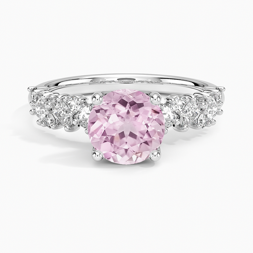 Lab Grown Sapphire Olivetta Diamond Ring in 18K White Gold