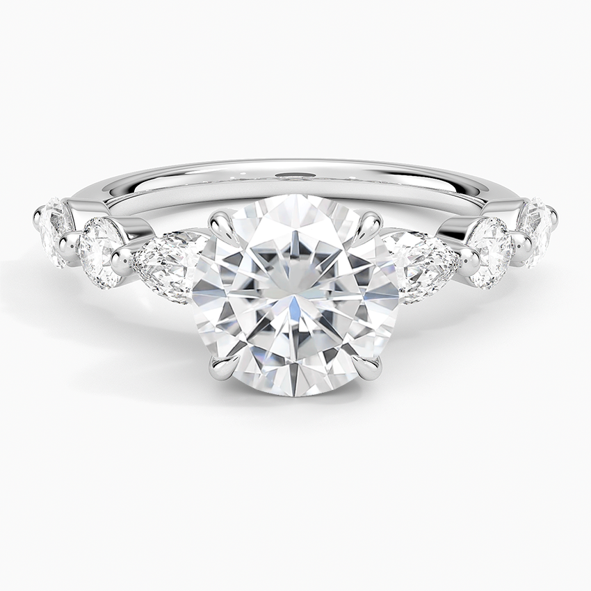 Moissanite Grand Versailles Diamond Ring in 18K White Gold