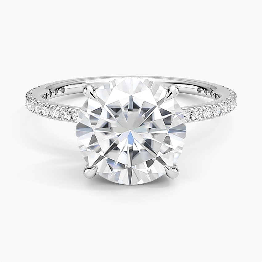 Moissanite Perfect Fit Three-Quarter Diamond Ring (1/4 ct. tw.) in 14K White Gold