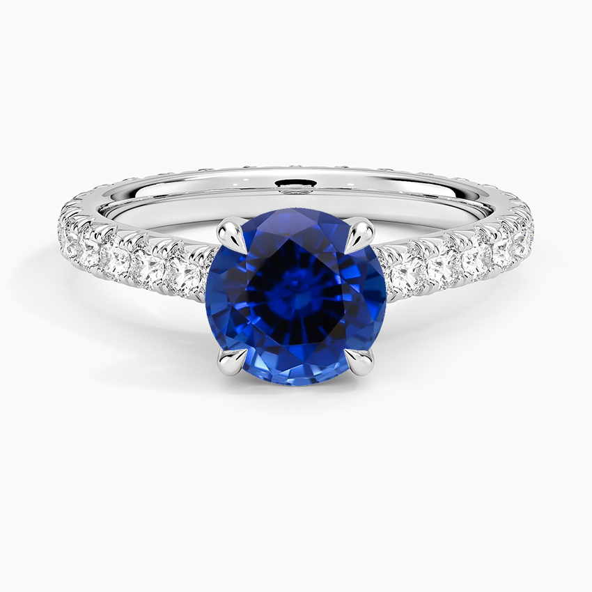 Sapphire Sienna Eternity Diamond Ring in 18K White Gold