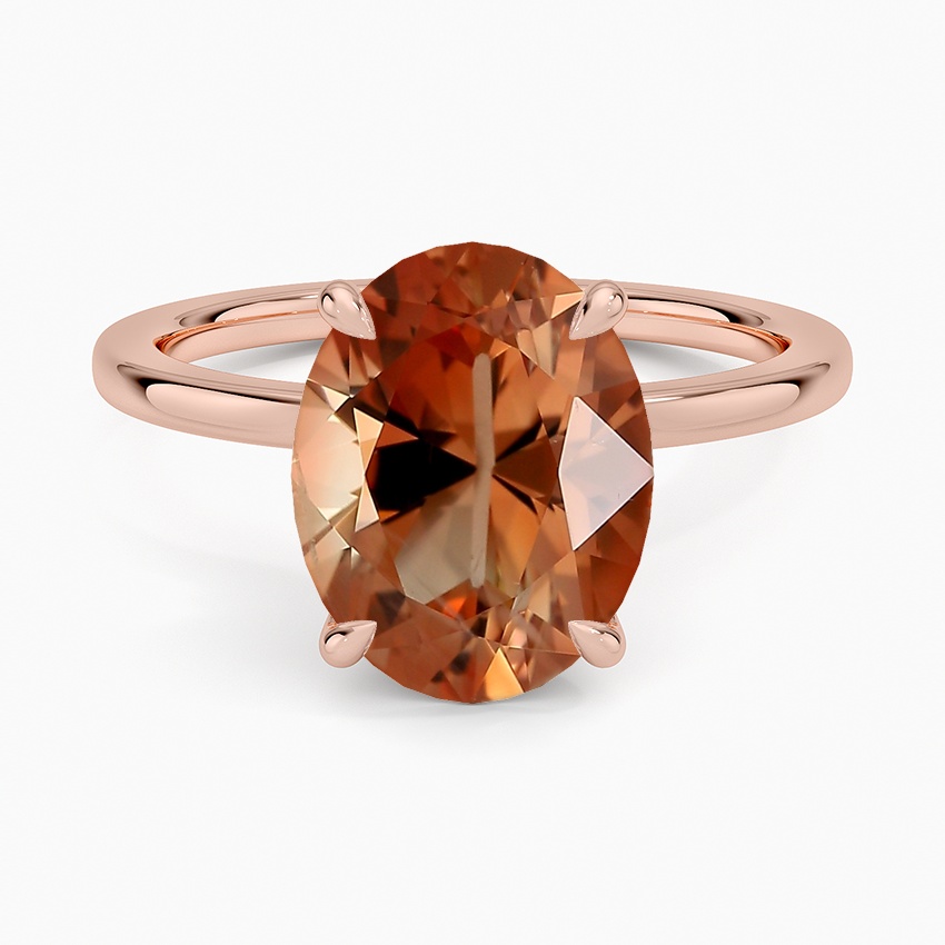 14K Rose Gold Secret Halo Diamond Ring