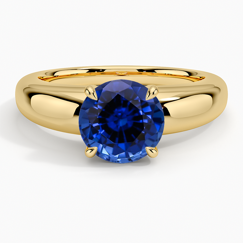 Lab Grown Sapphire Adrian Solitaire Ring in 18K Yellow Gold