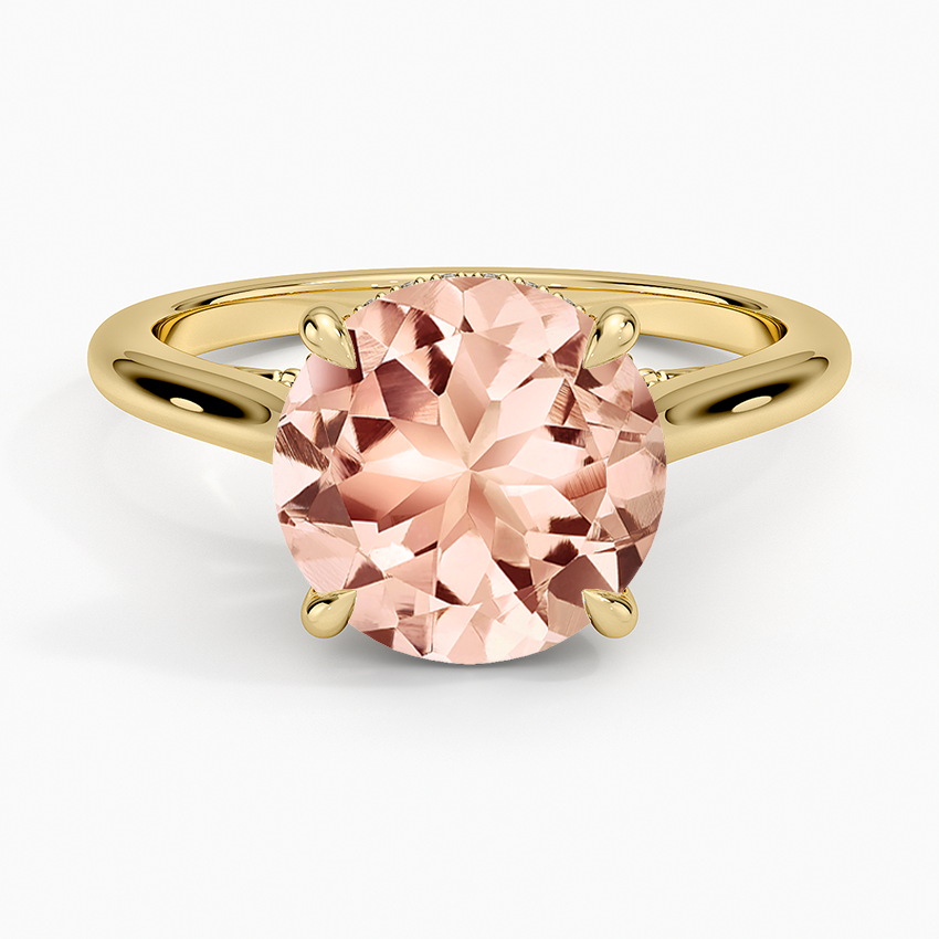 Morganite Dawn 1.5mm Diamond Ring in 14K Yellow Gold