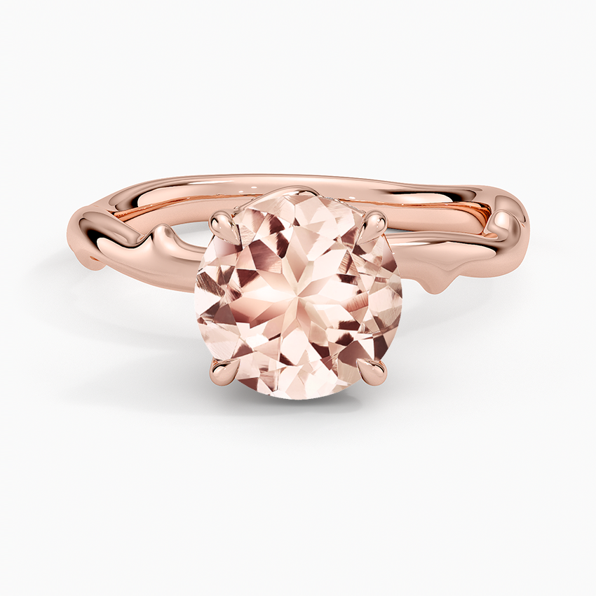 Morganite Rose Thorn Hidden Accent Diamond Ring (1/4 ct. tw.) in 14K Rose Gold