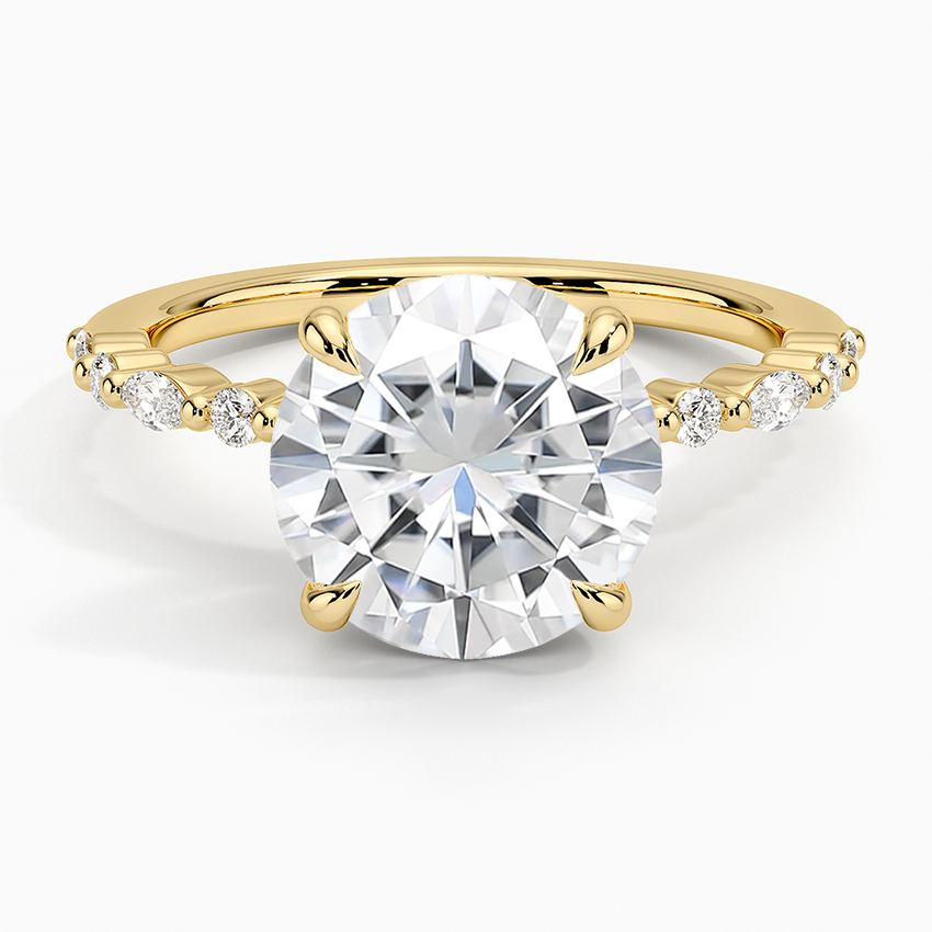 Moissanite Delicate Versailles Diamond Ring in 14K Yellow Gold