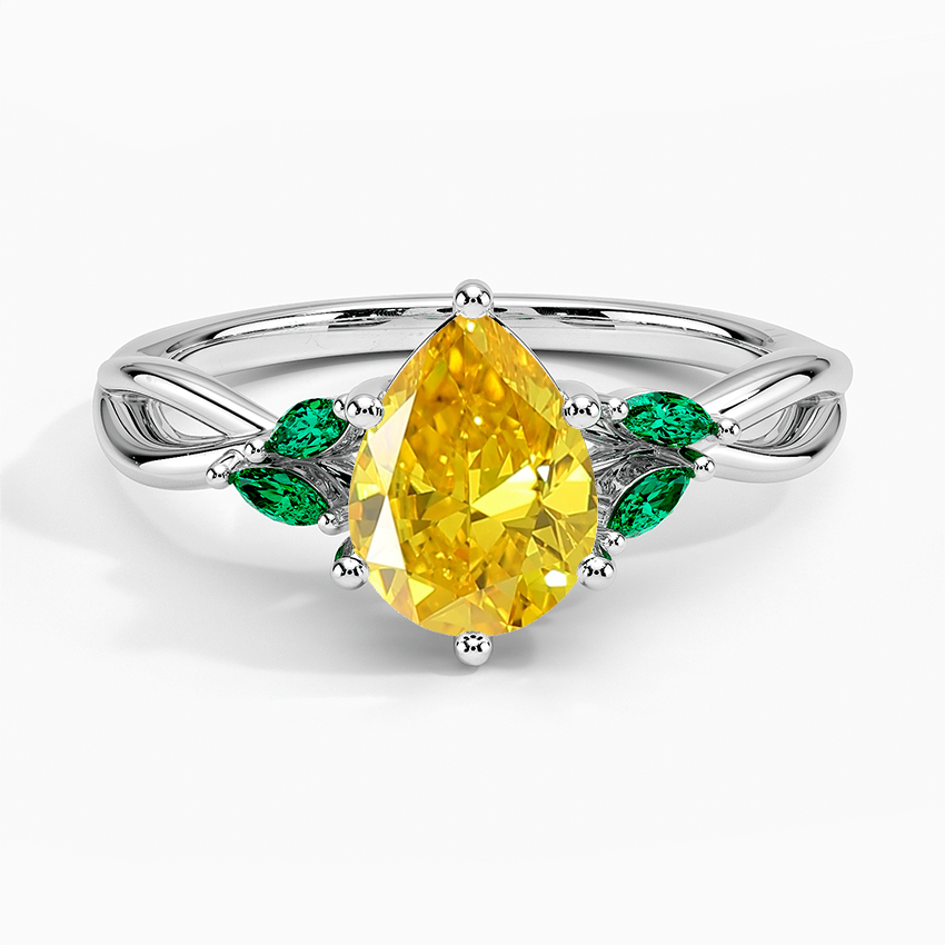 Engagement rings with deals emerald accents