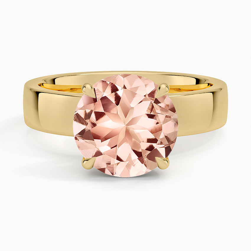 Morganite Peyton 4mm Solitaire Ring in 14K Yellow Gold