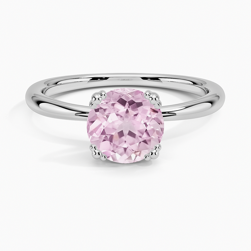 Lab Grown Sapphire Freesia Triple-Prong Solitaire Ring in 18K White Gold