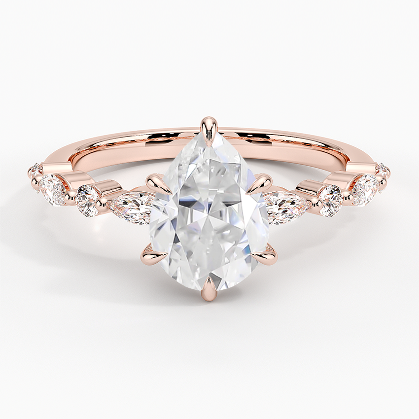 14KR Moissanite Versailles Half-Coverage Diamond Ring (1/3 ct. tw.), large top view