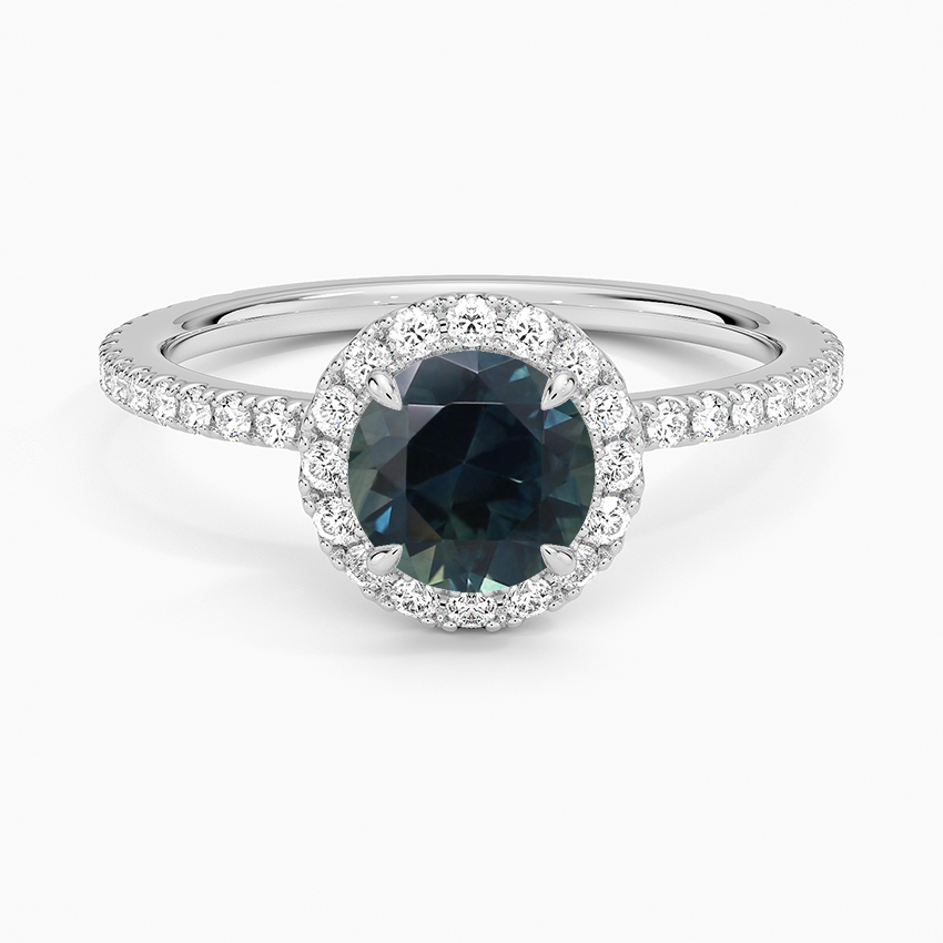 Sapphire Waverly Halo Diamond Ring (1/2 ct. tw.) in 18K White Gold