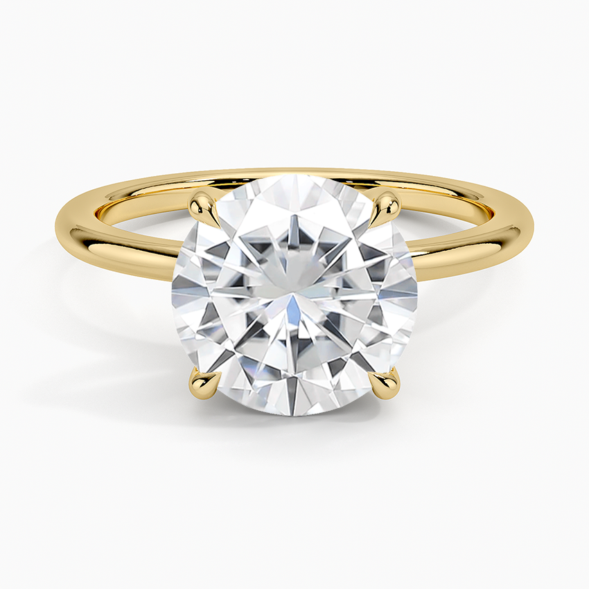 Moissanite Fairmined 1.5mm Comfort Fit Ring in 18K Yellow Gold