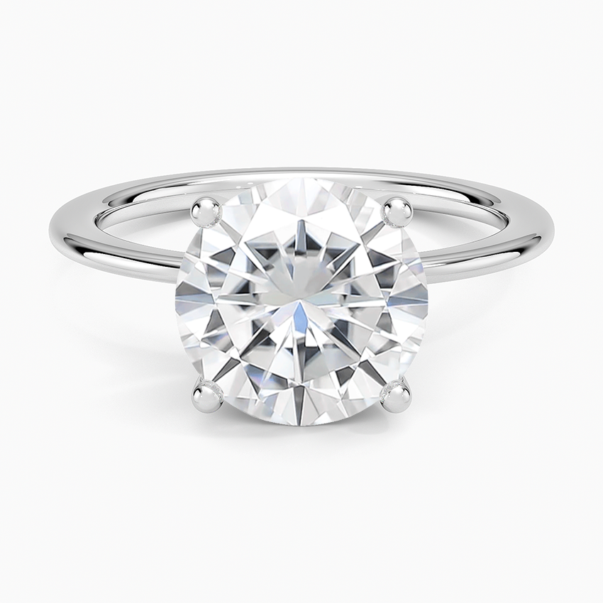 Moissanite Aimee Solitaire Ring in 14K White Gold