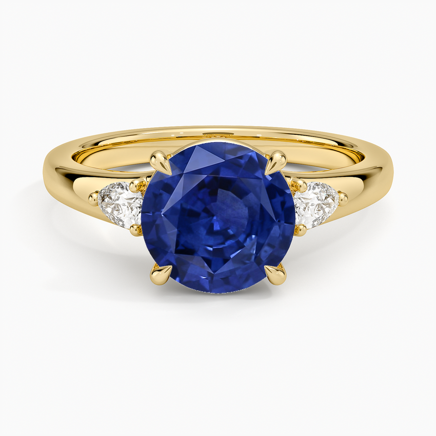 Sapphire Aria Three Stone Signet Diamond Ring (1/4 ct. tw.) in 18K Yellow Gold