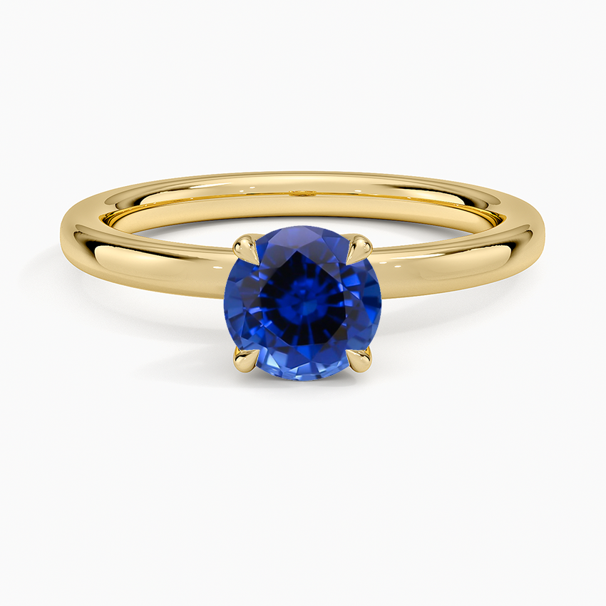 Sapphire 2mm Petite Elodie Perfect Fit Solitaire Ring in 18K Yellow Gold