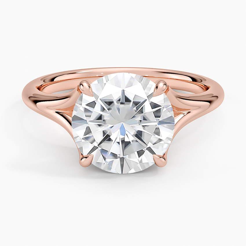 Moissanite Reverie Solitaire Ring in 14K Rose Gold