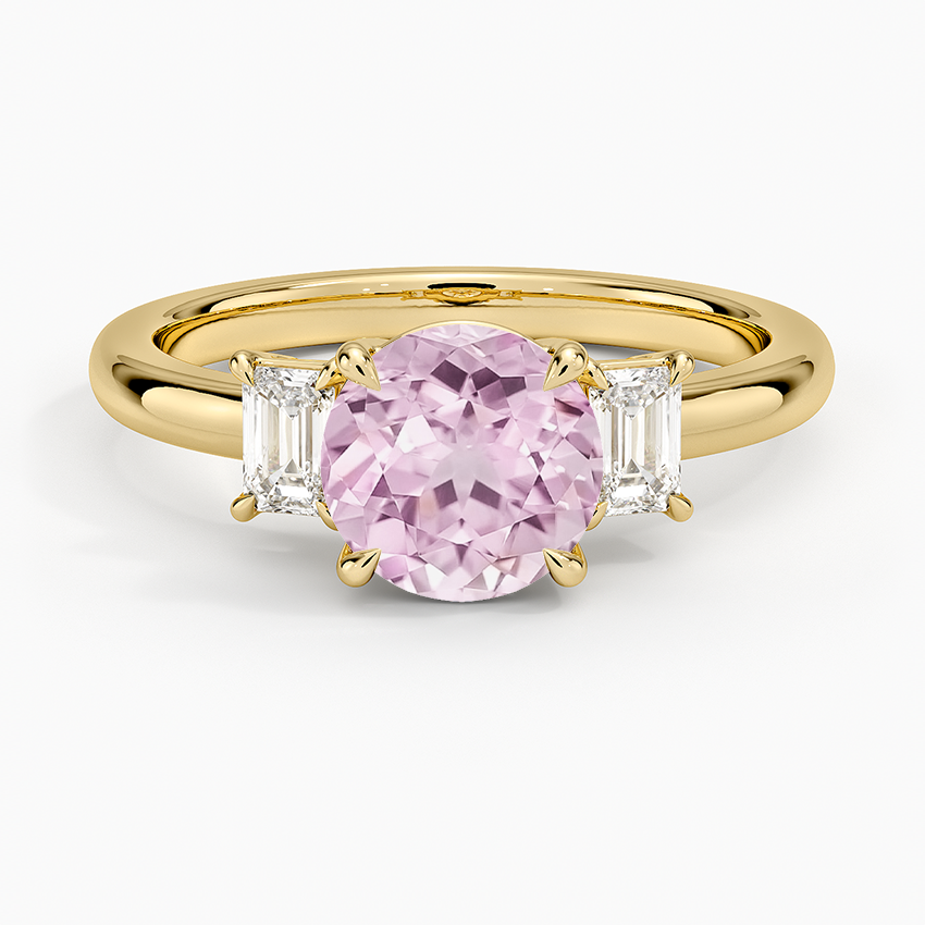 Lab Grown Sapphire Petite Rhiannon Three Stone Diamond Ring (1/4 ct. tw.) in 18K Yellow Gold