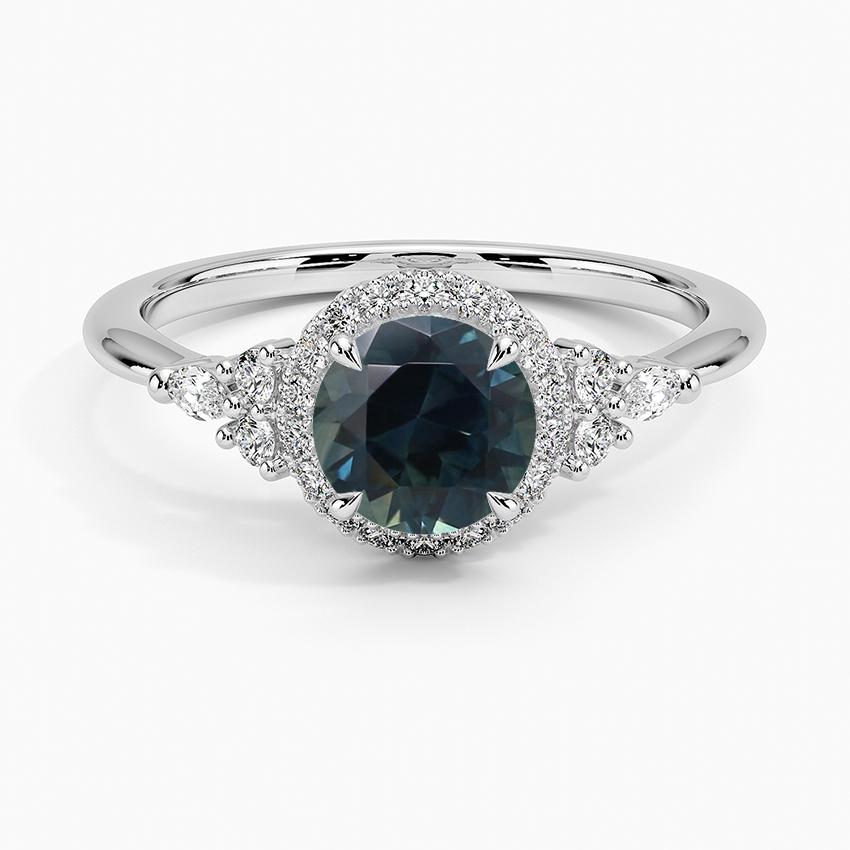 Sapphire Nadia Halo Diamond Ring (1/4 ct. tw.) in 18K White Gold