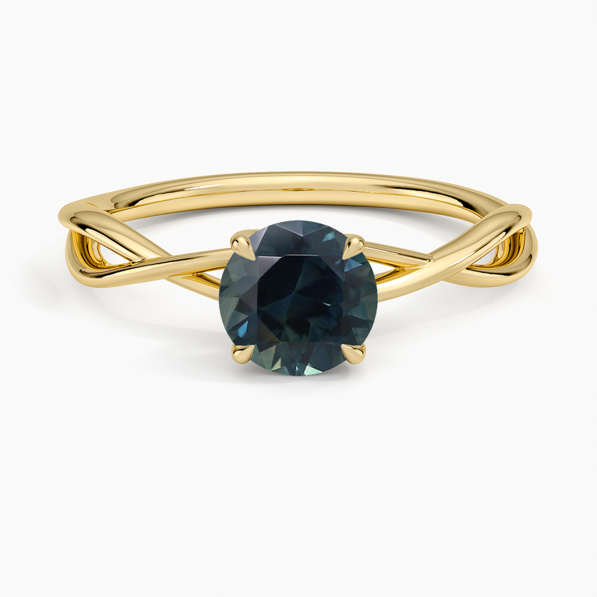 Sapphire Alya Twist Solitaire Ring in 14K Yellow Gold