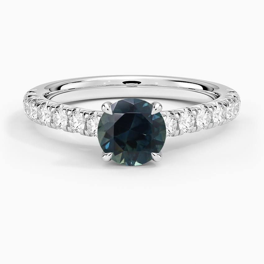 Sapphire Sienna Half Coverage Diamond Ring in 18K White Gold