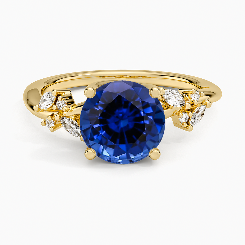 Lab Grown Sapphire Arden Diamond Ring (1/6 ct. tw.) in 14K Yellow Gold