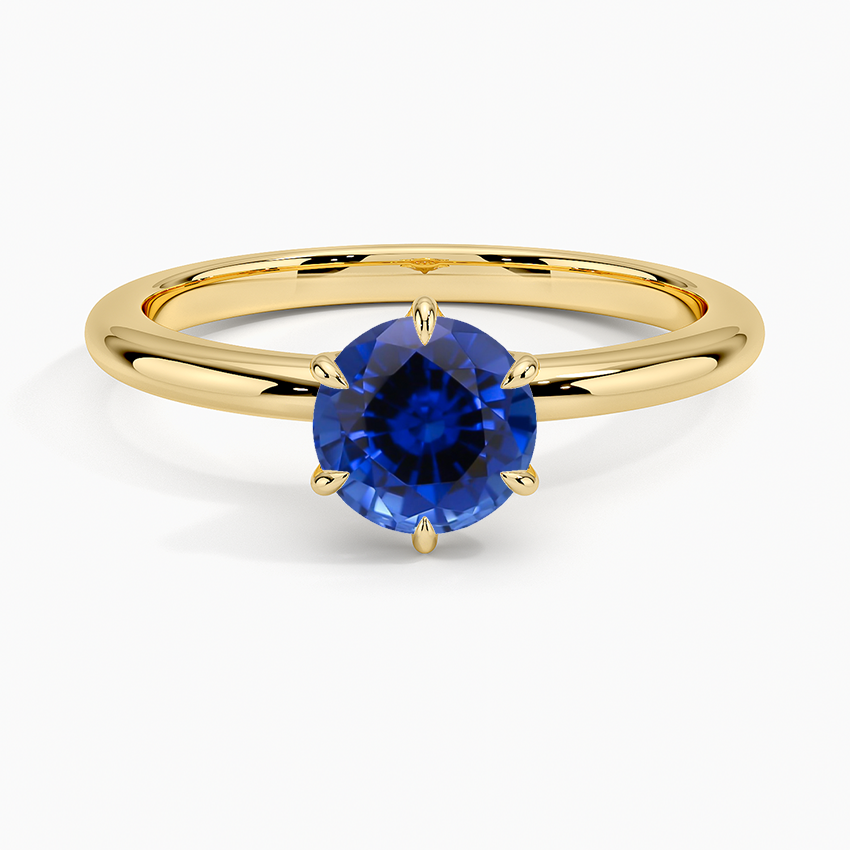 Sapphire Esme Hidden Halo Diamond Ring in 18K Yellow Gold