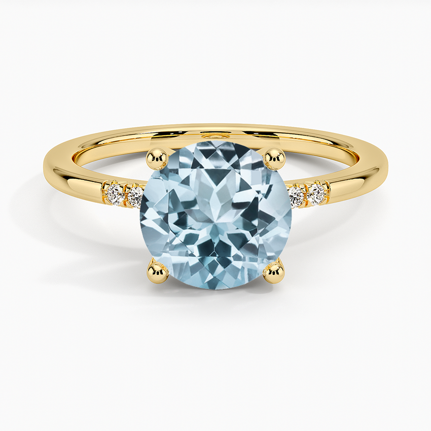 Yellow Gold Aquamarine Bettina Diamond Ring