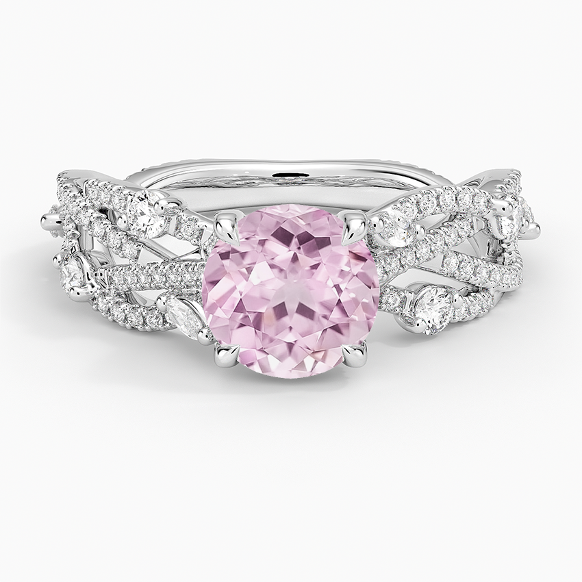 Lab Grown Sapphire Grand Secret Garden Diamond Ring in 18K White Gold