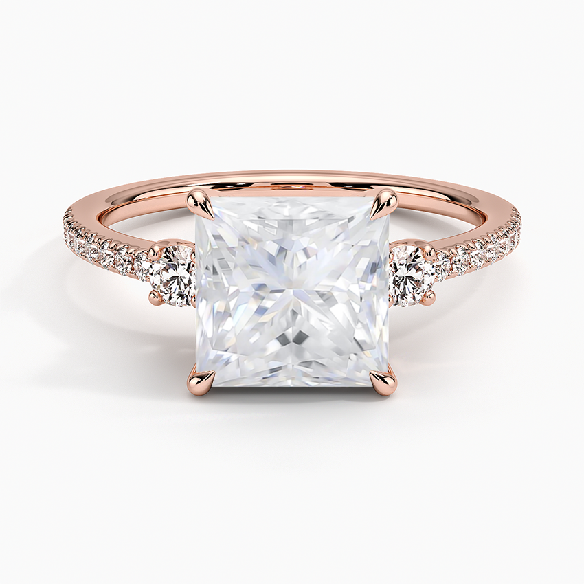 Rose Gold Moissanite Lyra Diamond Ring (1/4 ct. tw.)
