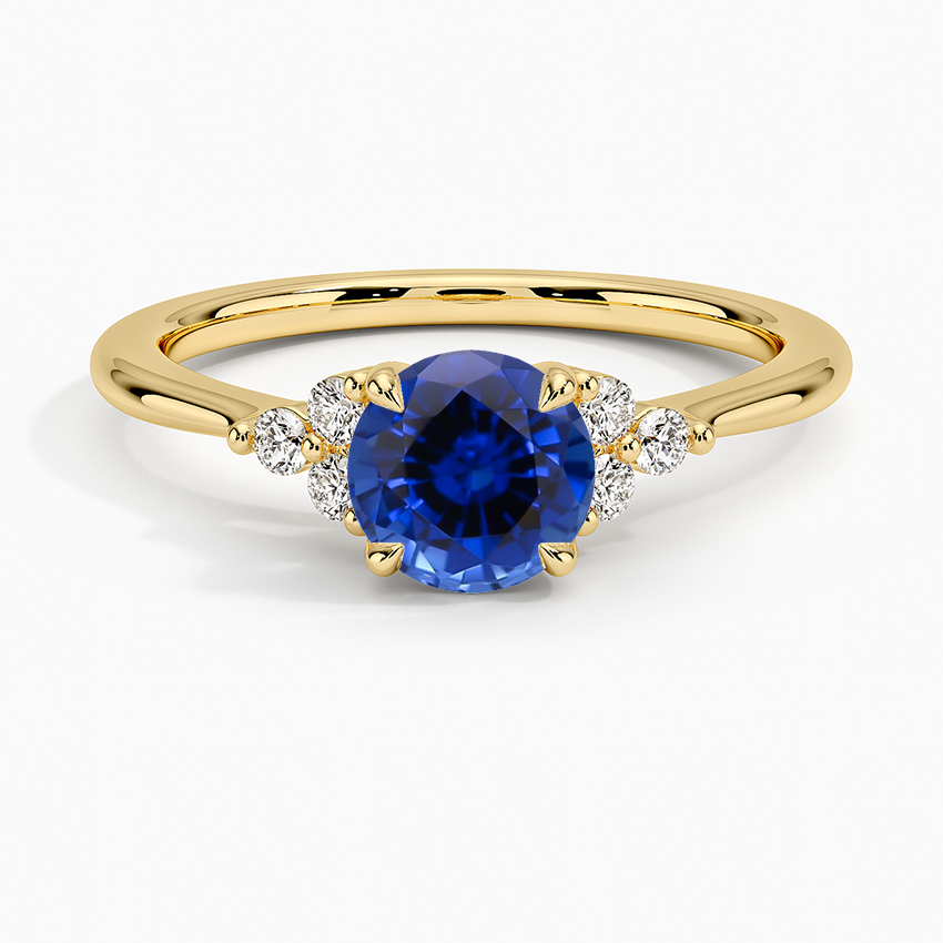 Sapphire Melody Diamond Ring in 18K Yellow Gold