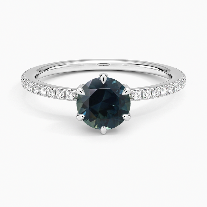 Sapphire Viviana Three-Quarter Coverage Six-Prong Diamond Ring (1/3 ct. tw.) in 18K White Gold