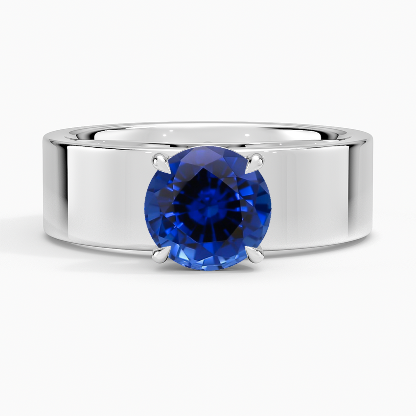 Sapphire Peyton 6mm Solitaire Ring in 18K White Gold