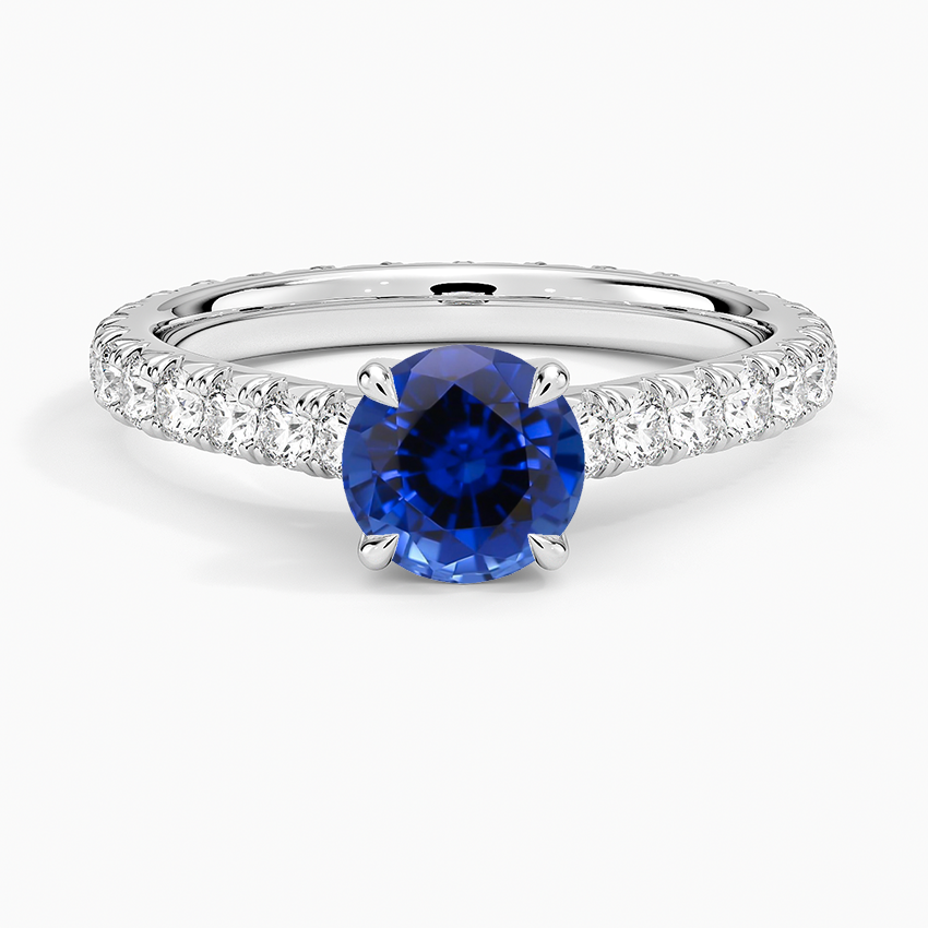 Sapphire Sienna Eternity Diamond Ring in 18K White Gold