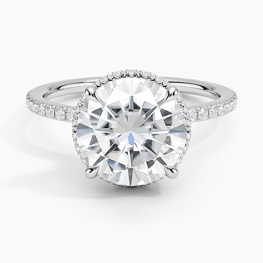 Moissanite Gala Diamond Ring in 14K White Gold