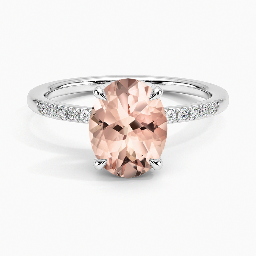 Morganite Petite Viviana Diamond Ring (1/6 ct. tw.) in Platinum