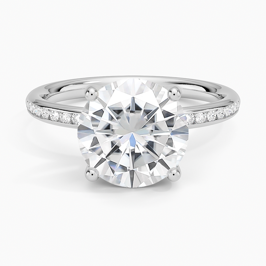 Moissanite Tabitha Channel Set Diamond Ring in 14K White Gold