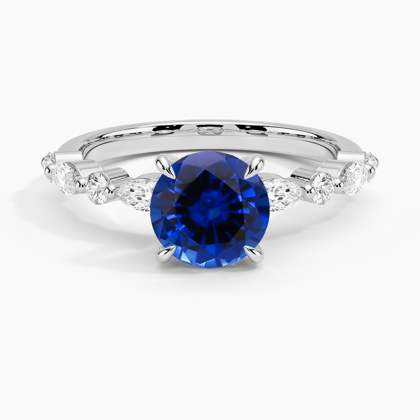 Sapphire Versailles Half Coverage Diamond Ring (1/3 ct. tw.) in 18K White Gold