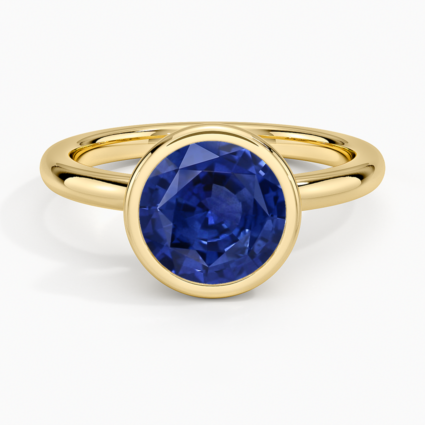 Sapphire Julietta Bezel Solitaire Ring in 14K Yellow Gold
