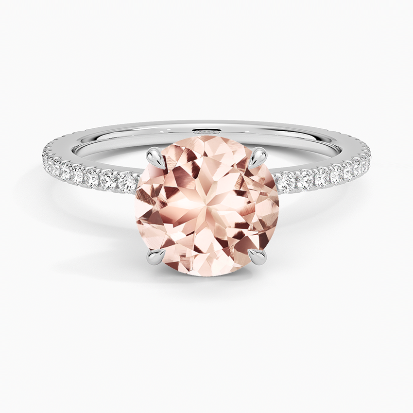 Morganite Demi Diamond Ring (1/3 ct. tw.) in 18K White Gold