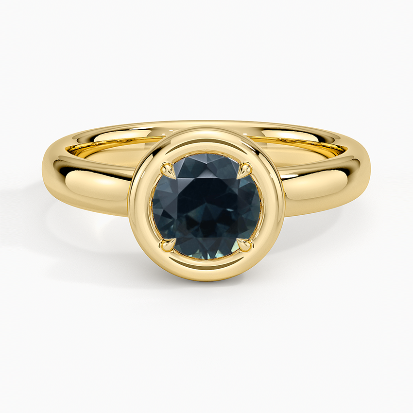 Sapphire Andrea Bezel Prong Ring in 18K Yellow Gold