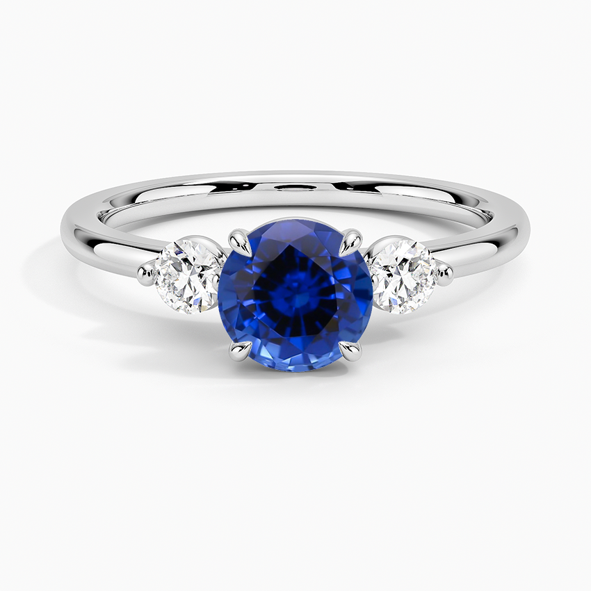 Sapphire Perfect Fit Three Stone Diamond Ring in Platinum
