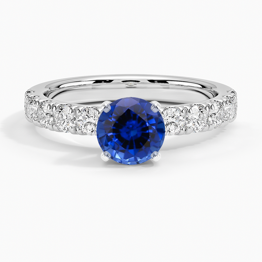 Sapphire Poetica Diamond Ring in 18K White Gold