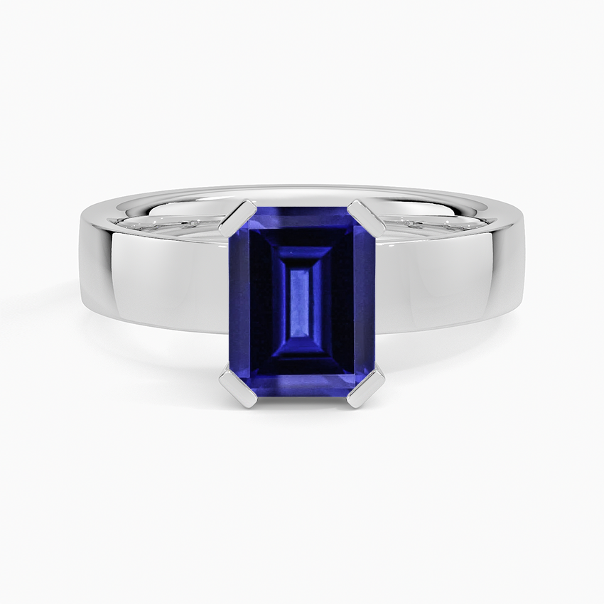 Lab Grown Sapphire Parker Solitaire Ring in Platinum