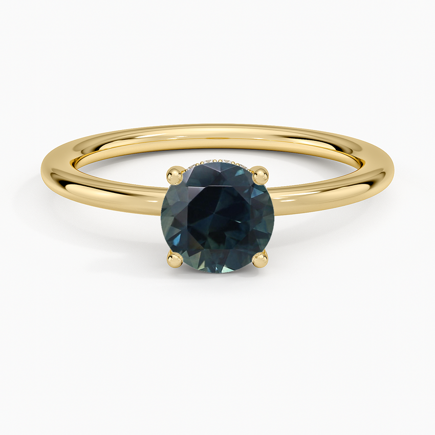 Sapphire Gwen Perfect Fit Hidden Halo Diamond Ring in 18K Yellow Gold